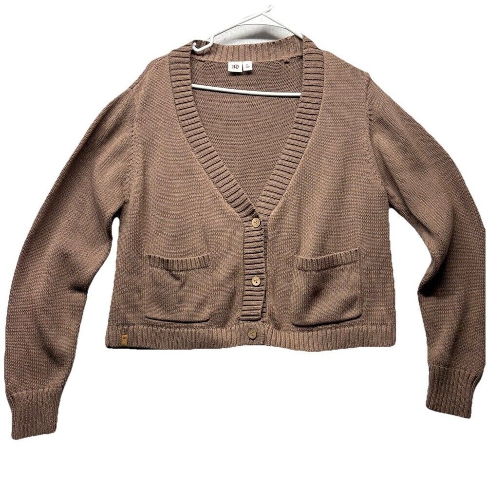Tentree Cardigan Sweater Brown Organic Cotton Women XL Minimalist Gorpcore Boho
